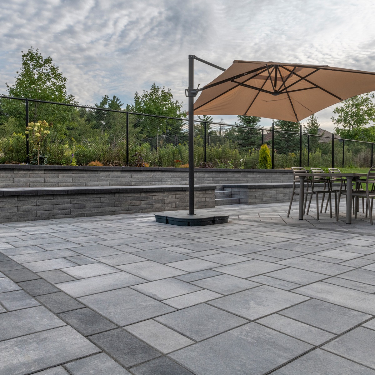 paver patio with umbrella