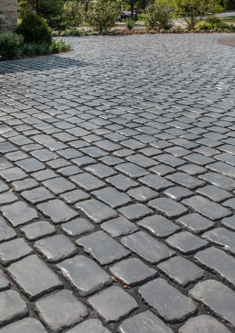 Close up of Unilock Interlocking Paver Driveway