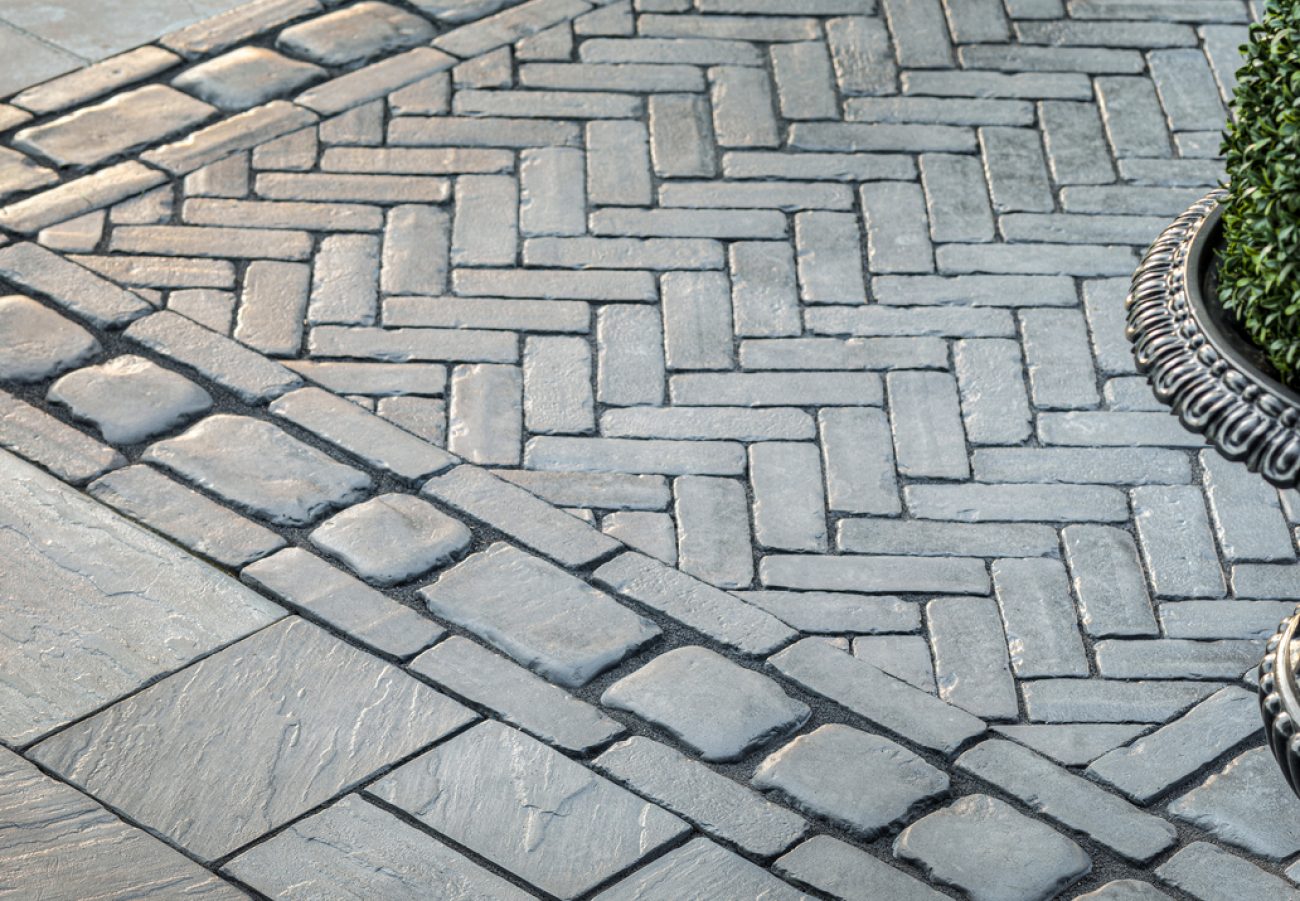 Close up of Interlocking Unilock Patio Pavers